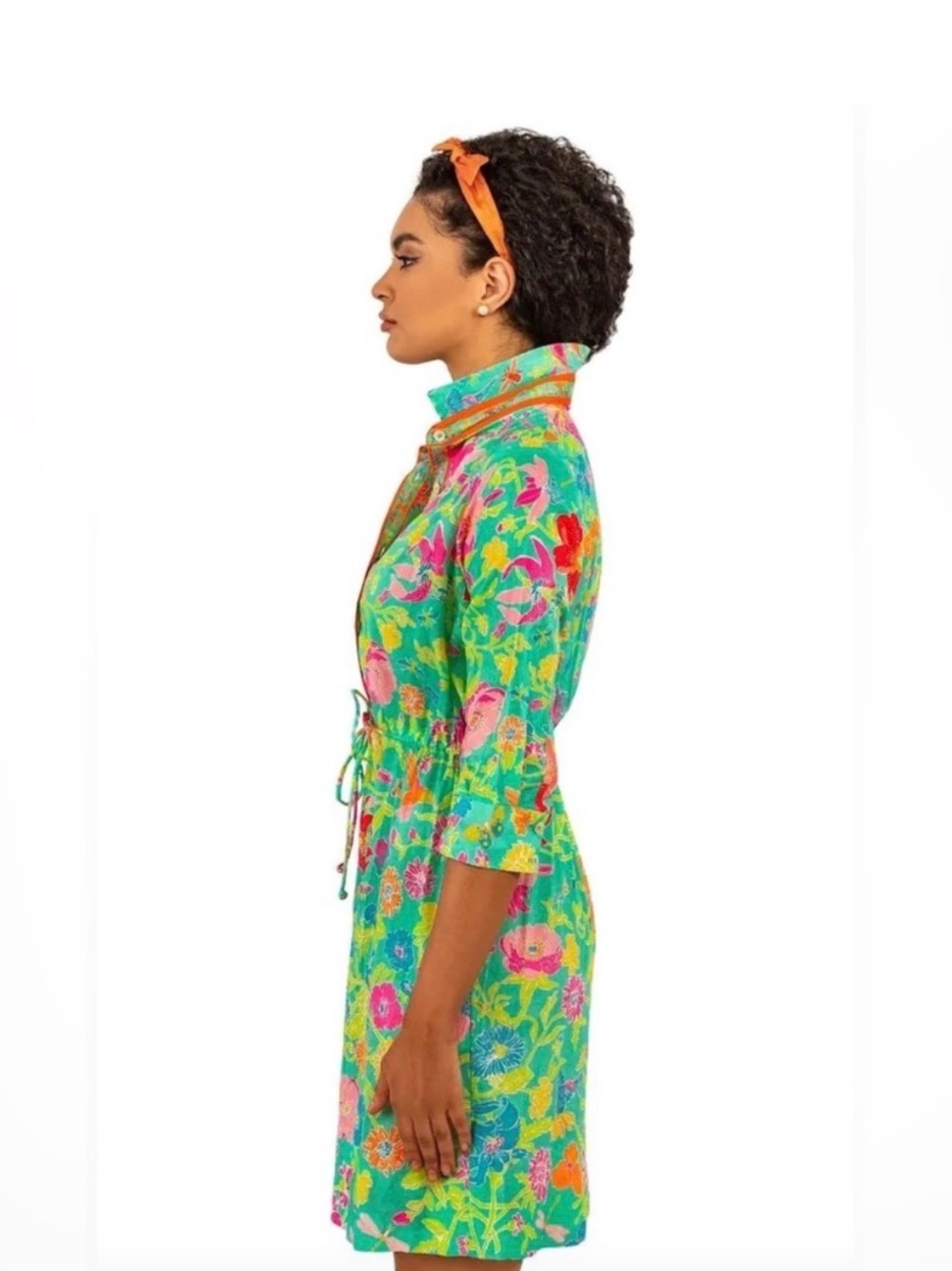 Gretchen Scott Cotton Pulley Dress Birds and Bees Size Medium - Picture 3 of 10